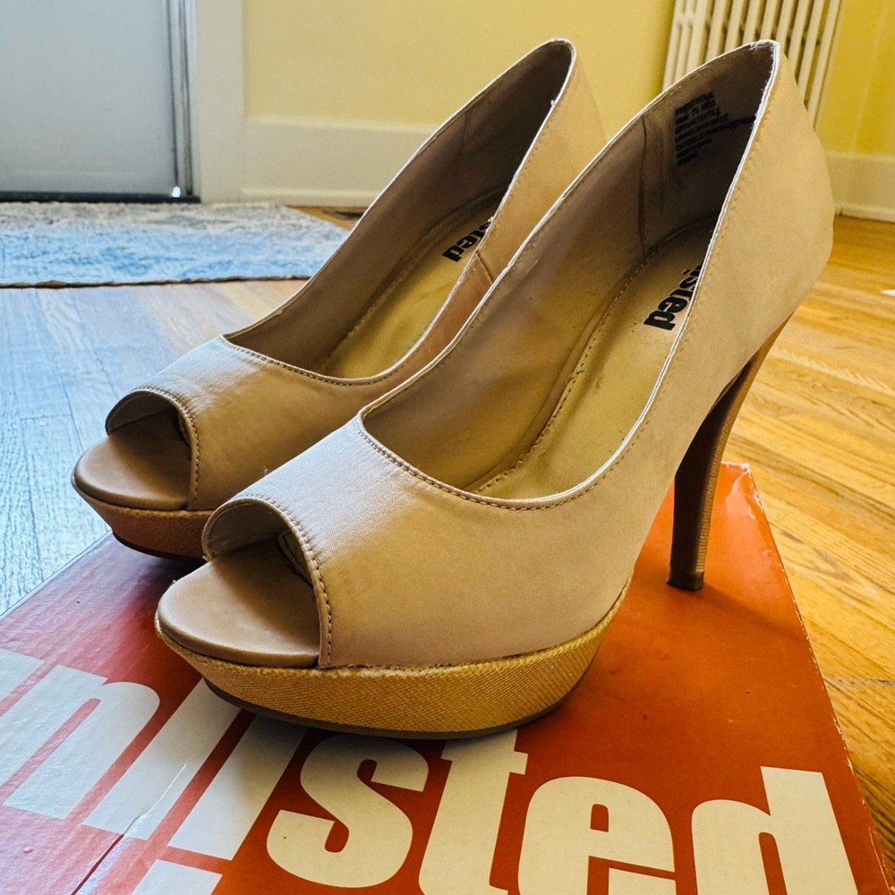 Unlisted Champagne Peep Toe Heels